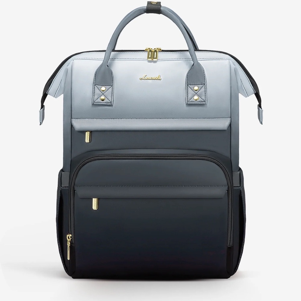 NWT Lovevook Gray and Black Gradient Multi-Pocket Backpack